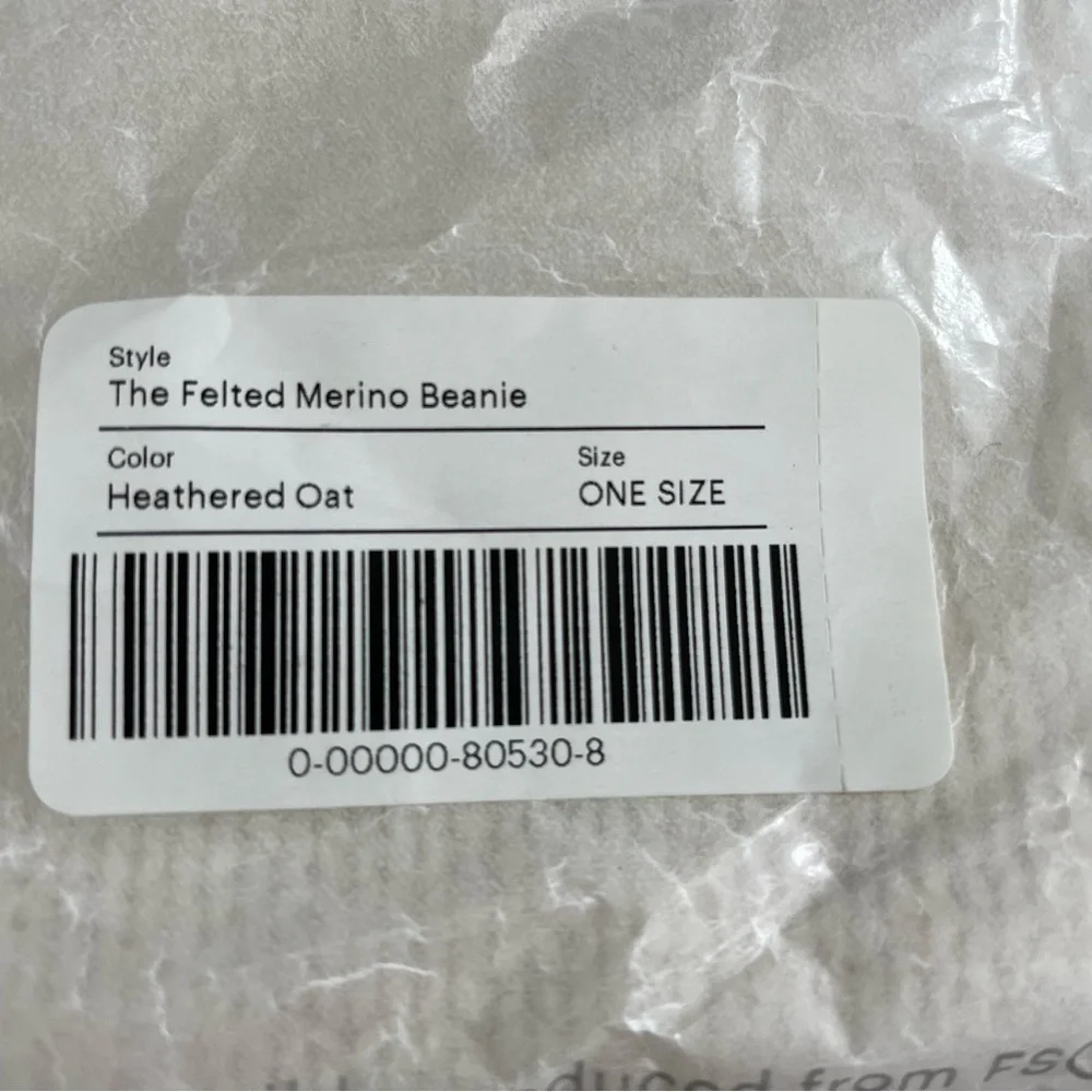 Everlane Felted Merino Wool Beanie Hat in Heathered Oat One Size NWT - Picture 8 of 9